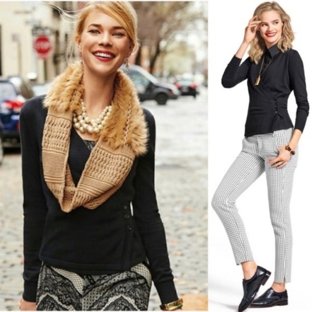 Cabi #3160 Black Ballet Wrap Cardigan Sweater Med